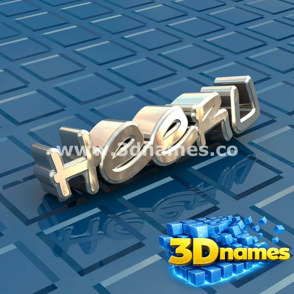 heeru in Blue Bling style - 3D name wallpaper