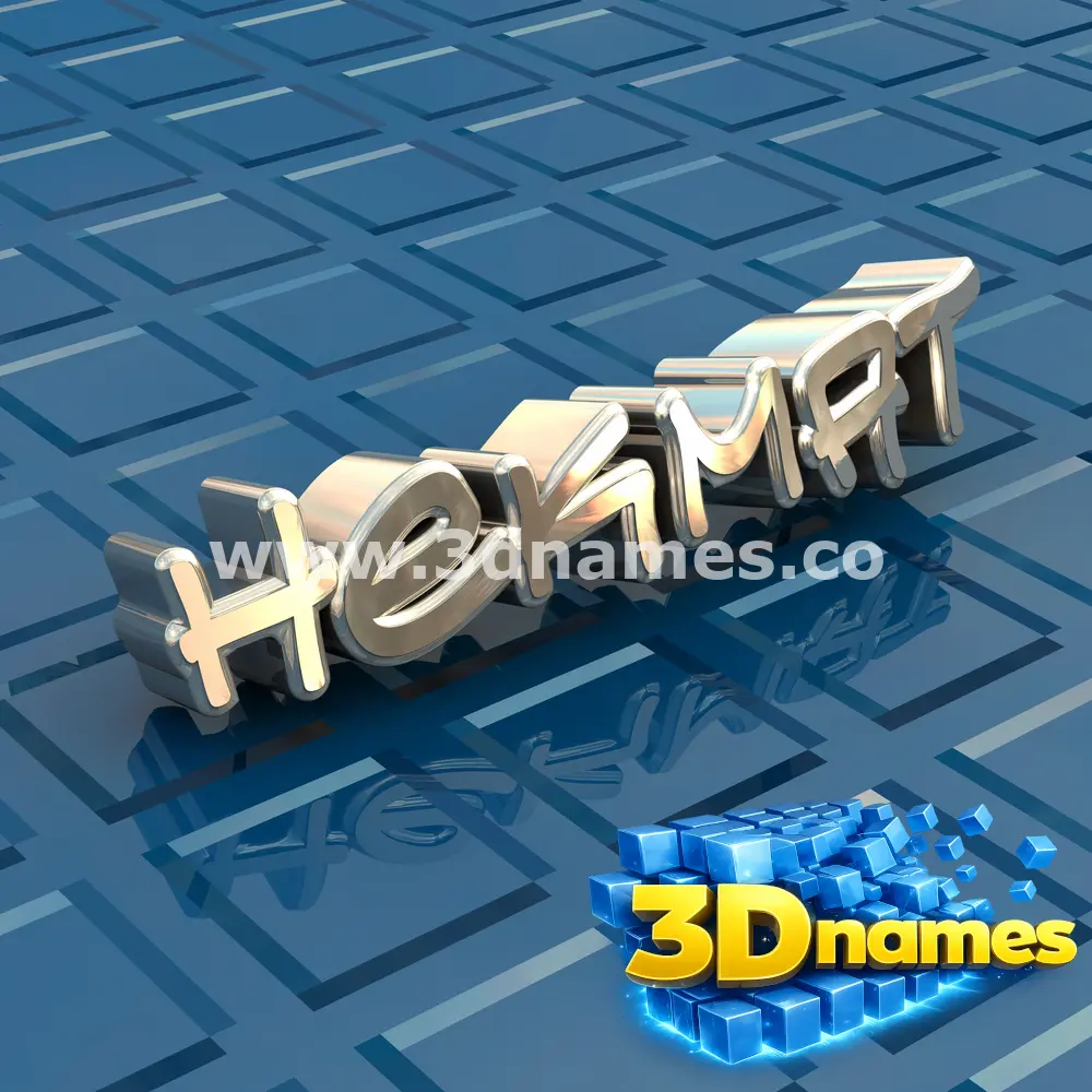 hekmat in Blue Bling style - 3D name wallpaper
