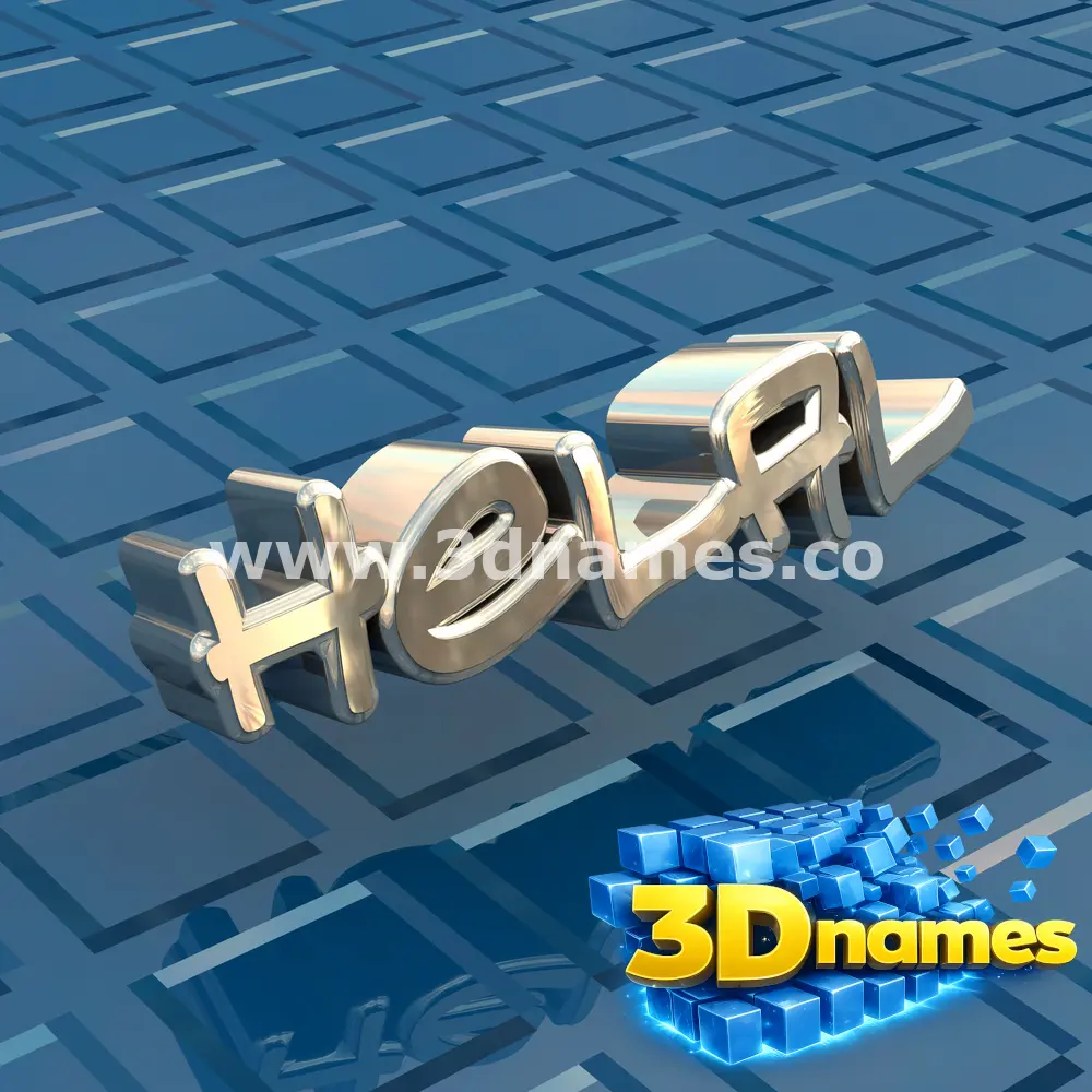 helal in Blue Bling style - 3D name wallpaper