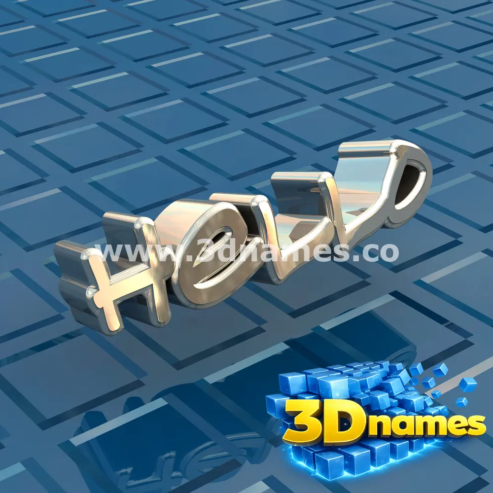 hello in Blue Bling style - 3D name wallpaper