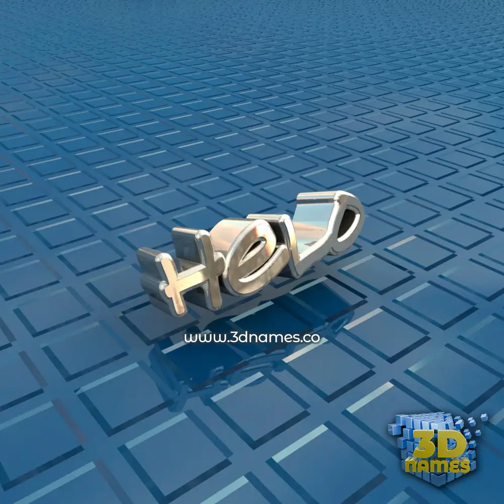 helo in Blue Bling style - 3D name wallpaper