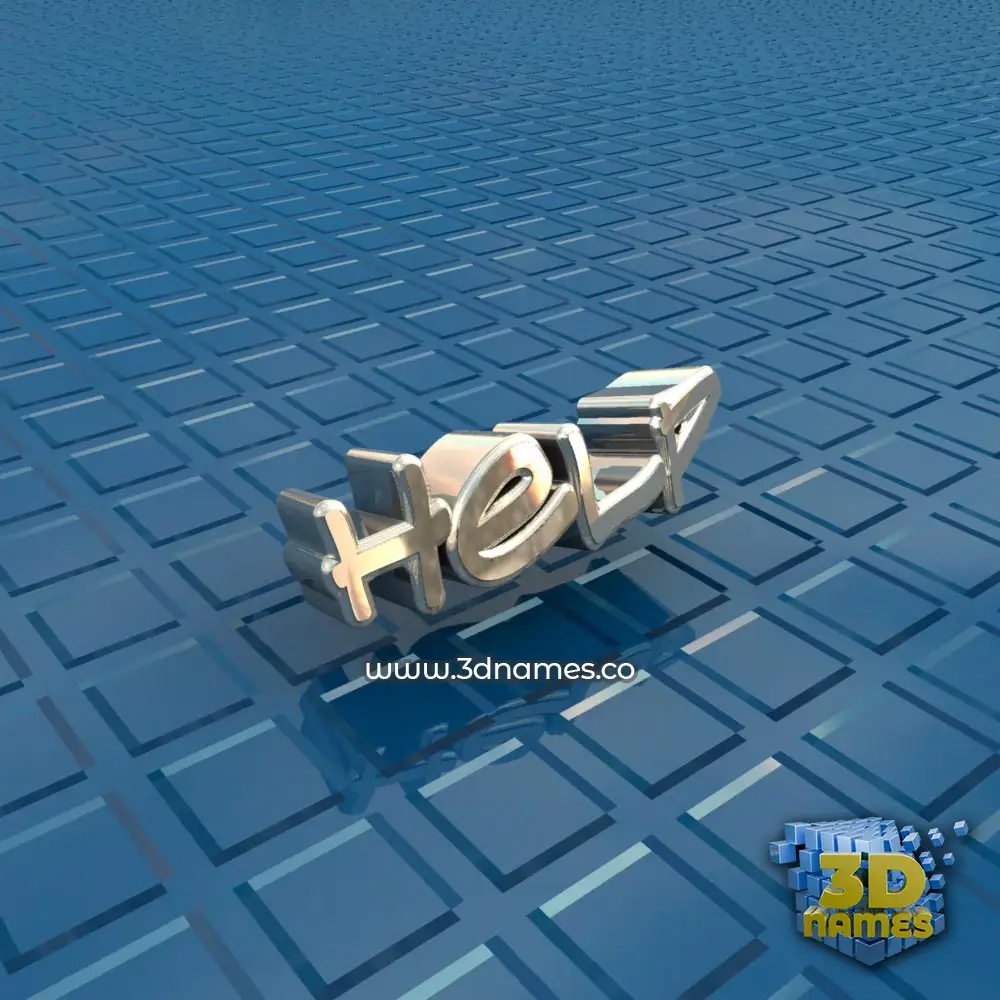 help in Blue Bling style - 3D name wallpaper