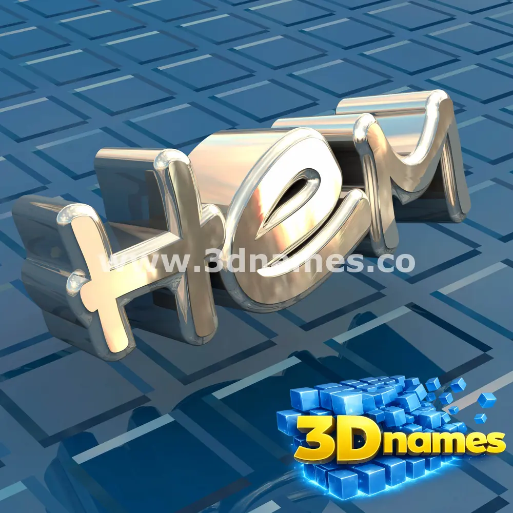 hem in Blue Bling style - 3D name wallpaper