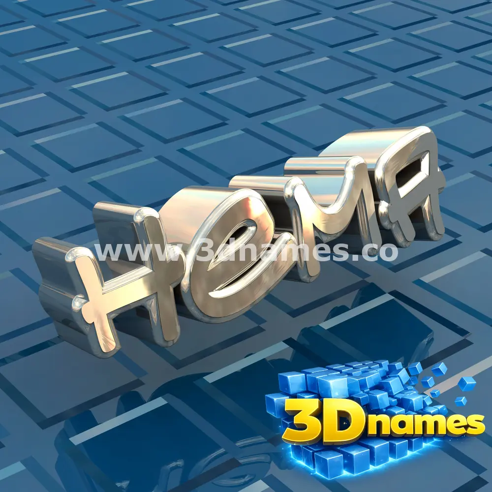 hema in Blue Bling style - 3D name wallpaper