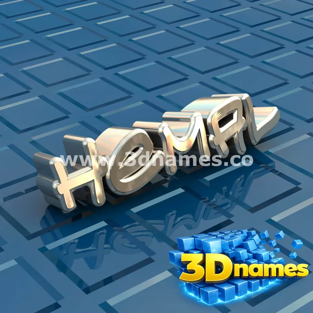 hemal in Blue Bling style - 3D name wallpaper