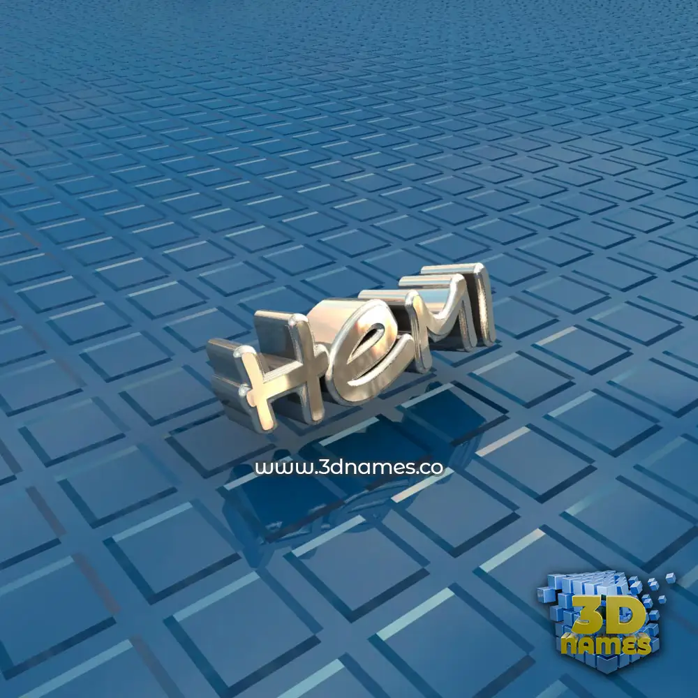 hemi in Blue Bling style - 3D name wallpaper