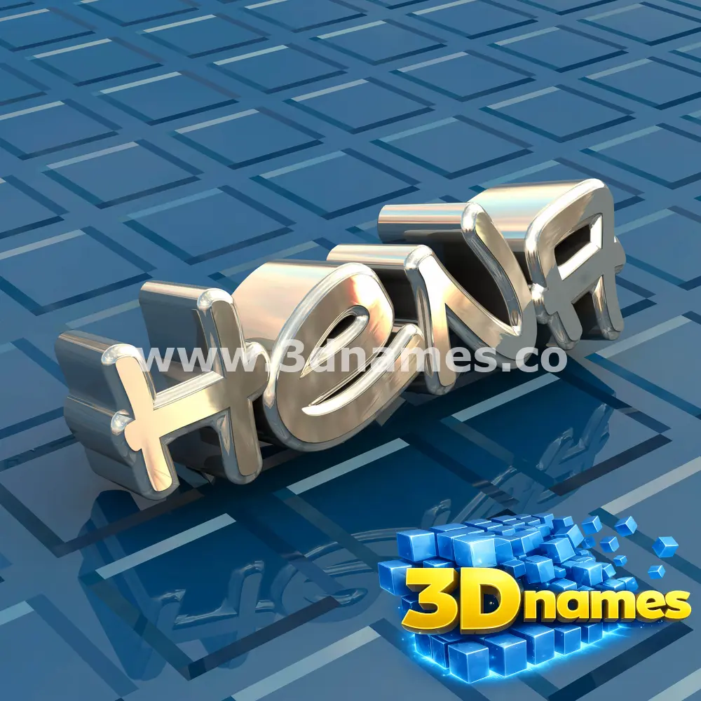 hena in Blue Bling style - 3D name wallpaper