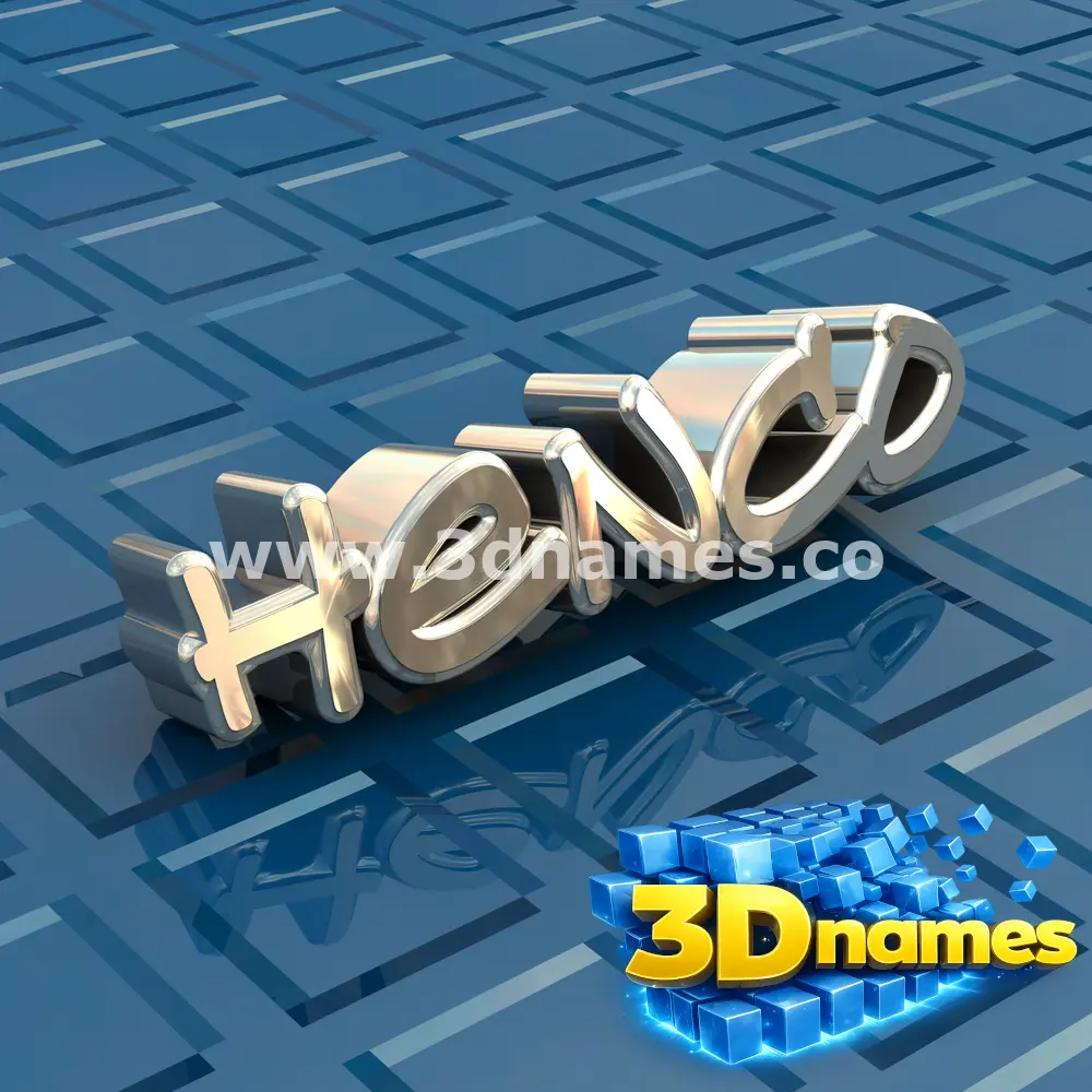 henco in Blue Bling style - 3D name wallpaper