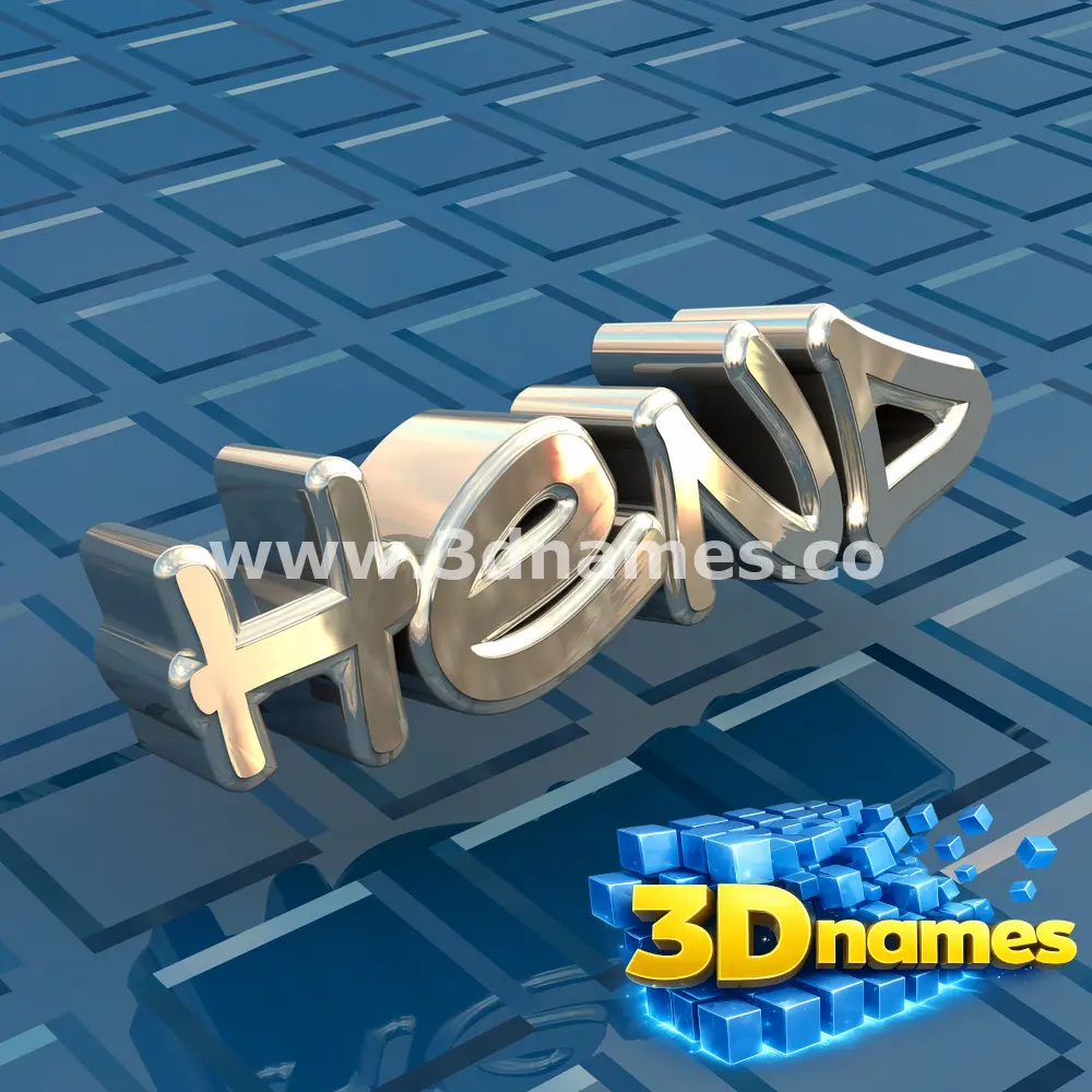 hend in Blue Bling style - 3D name wallpaper