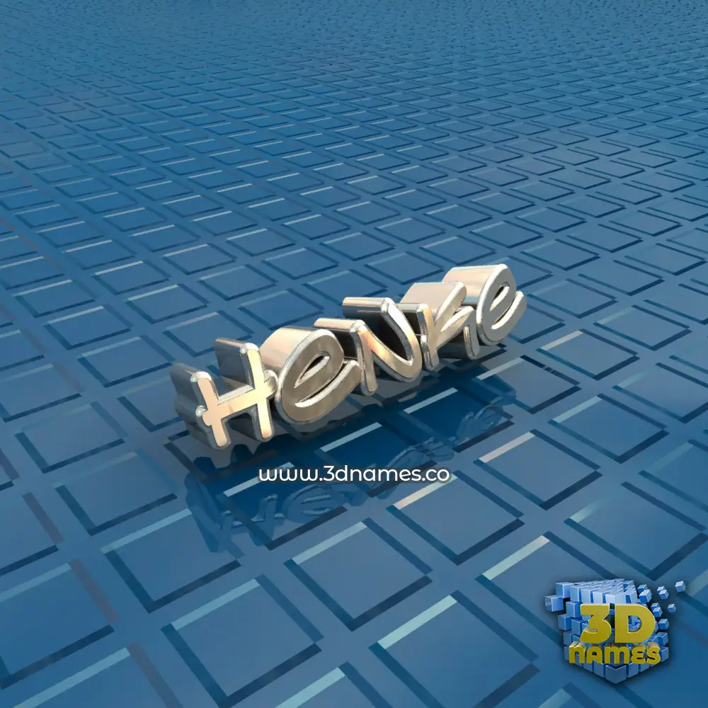 henke in Blue Bling style - 3D name wallpaper