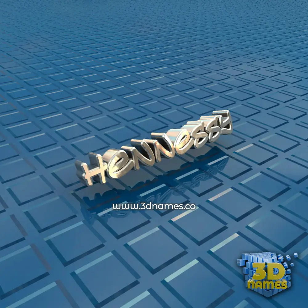 hennessy in Blue Bling style - 3D name wallpaper