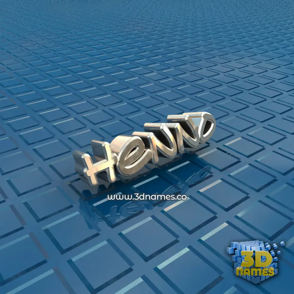 henno in Blue Bling style - 3D name wallpaper