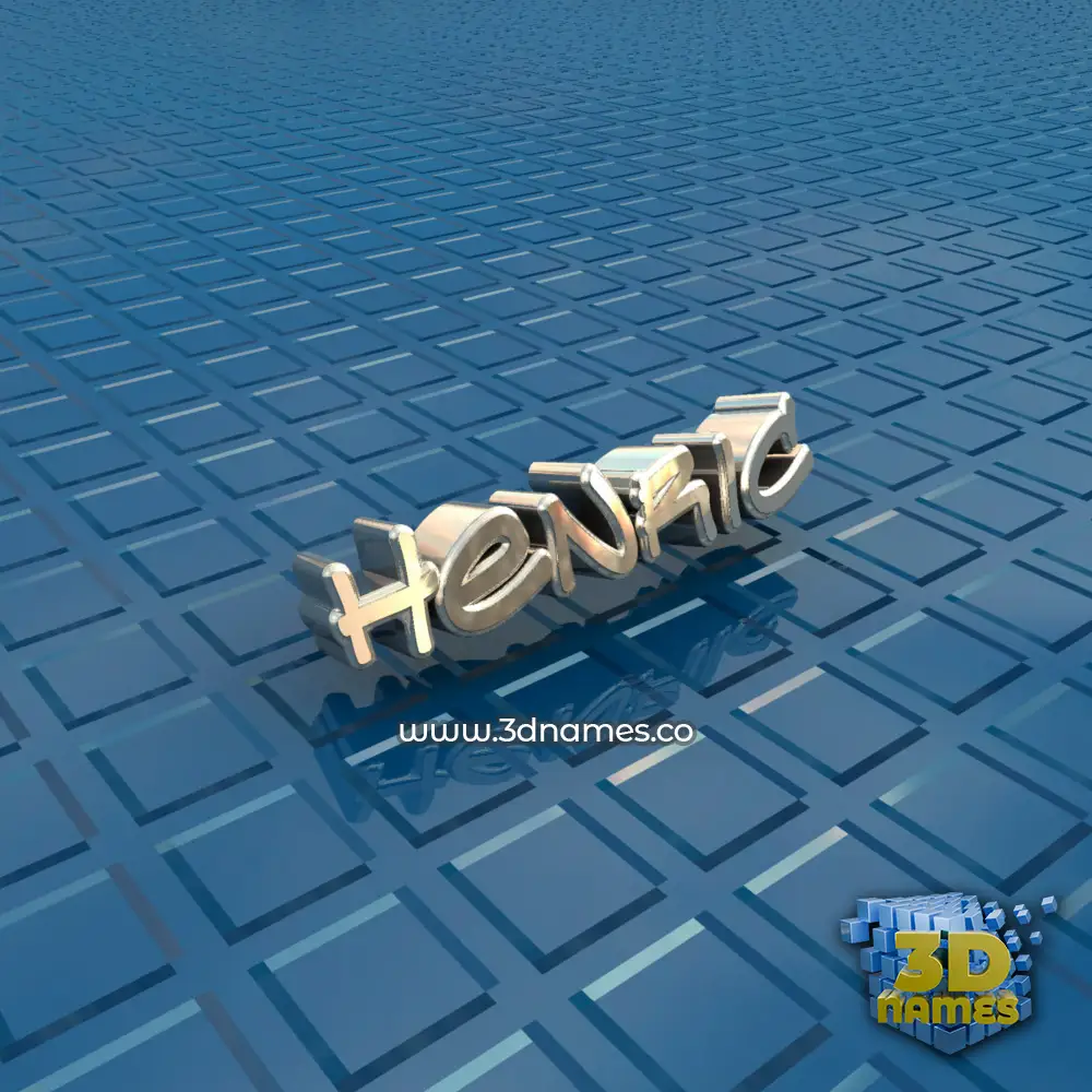 henric in Blue Bling style - 3D name wallpaper