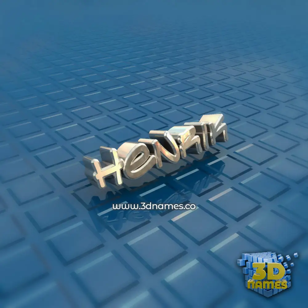 henrik in Blue Bling style - 3D name wallpaper