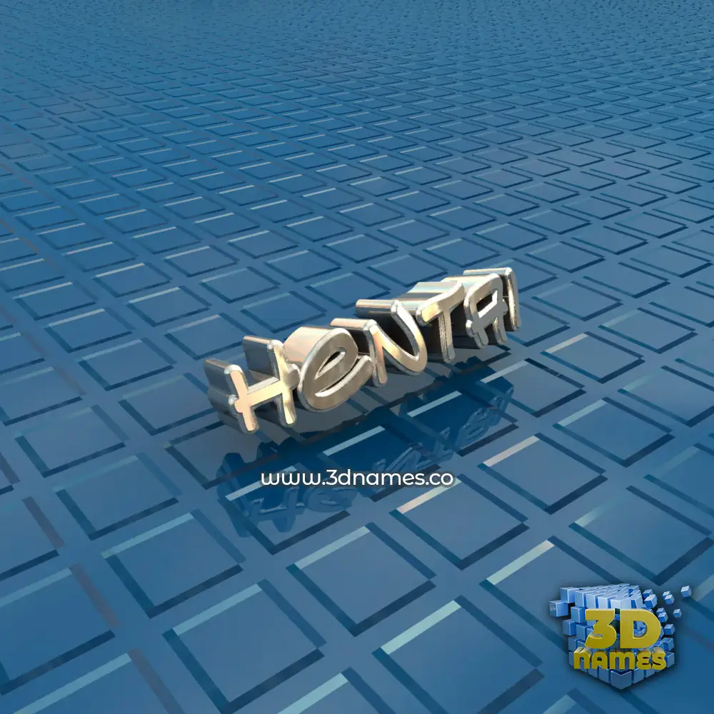 hentai in Blue Bling style - 3D name wallpaper