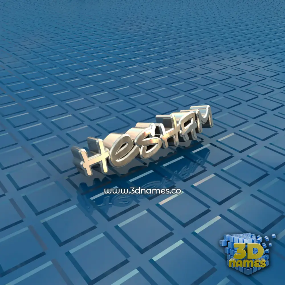 hesham in Blue Bling style - 3D name wallpaper