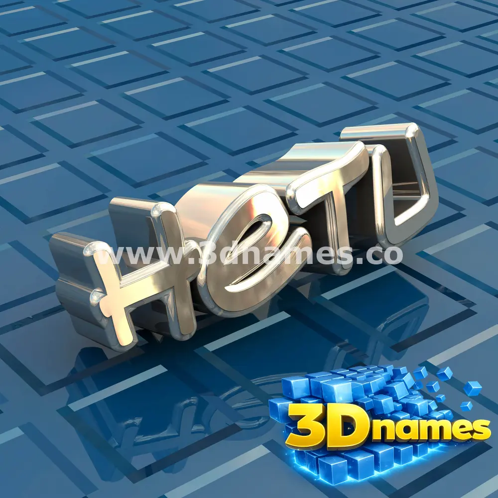 hetu in Blue Bling style - 3D name wallpaper