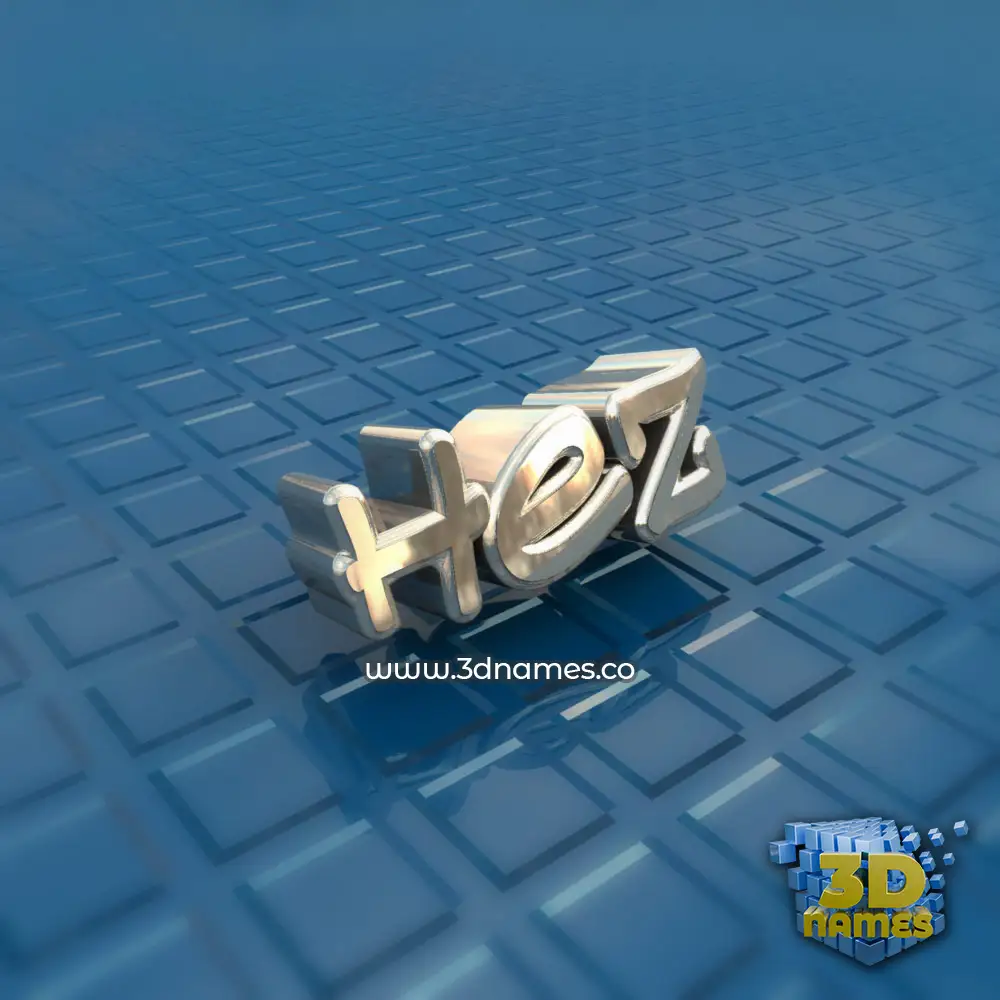 hez in Blue Bling style - 3D name wallpaper