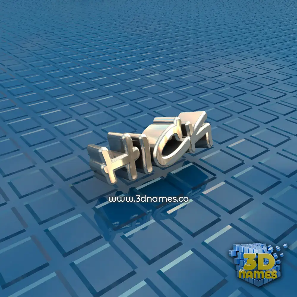hick in Blue Bling style - 3D name wallpaper