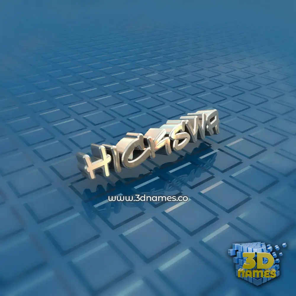 hickswa in Blue Bling style - 3D name wallpaper