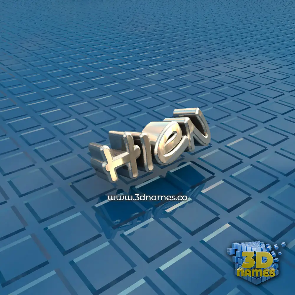 hien in Blue Bling style - 3D name wallpaper