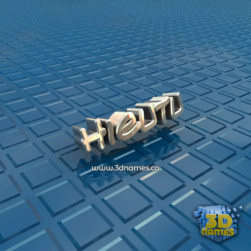 hieutu in Blue Bling style - 3D name wallpaper