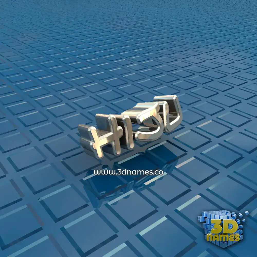 hiju in Blue Bling style - 3D name wallpaper