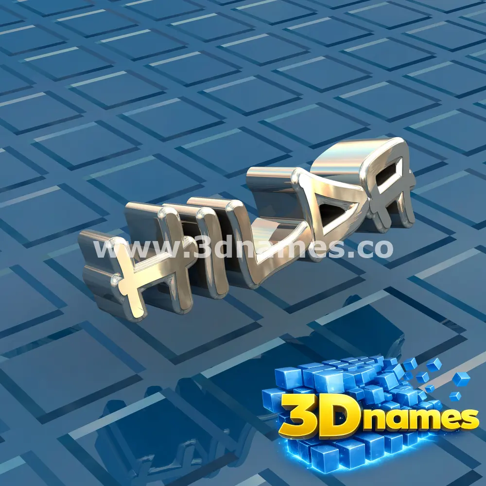 hilda in Blue Bling style - 3D name wallpaper