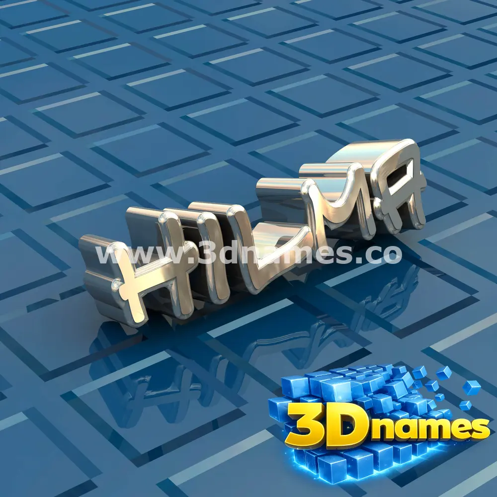 hilma in Blue Bling style - 3D name wallpaper