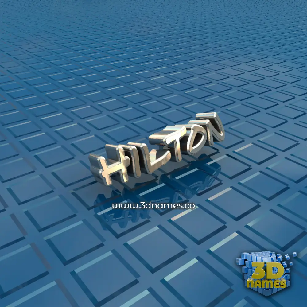 hilton in Blue Bling style - 3D name wallpaper