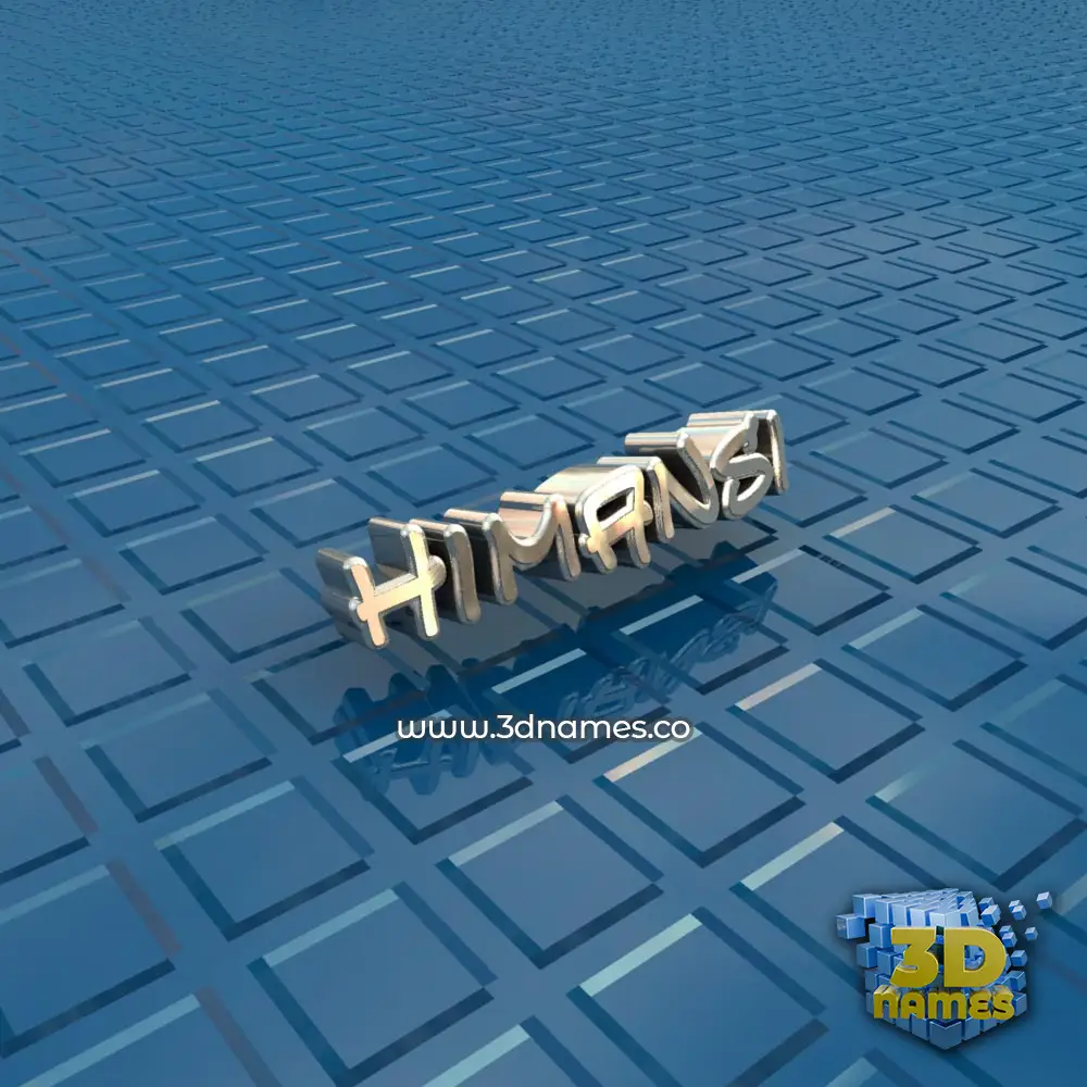 himansi in Blue Bling style - 3D name wallpaper