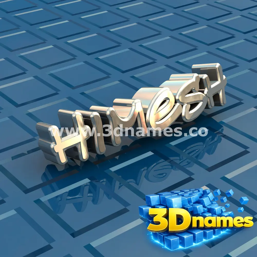 himesh in Blue Bling style - 3D name wallpaper
