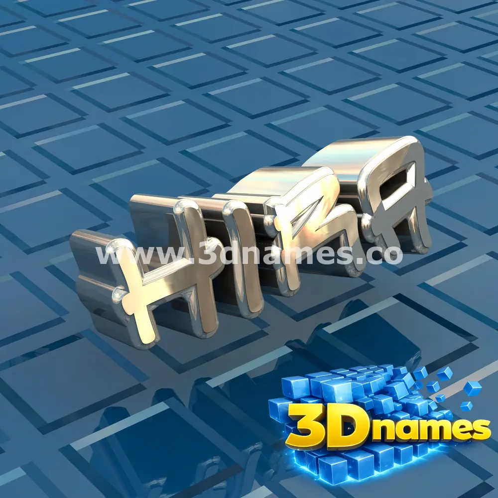 hira in Blue Bling style - 3D name wallpaper