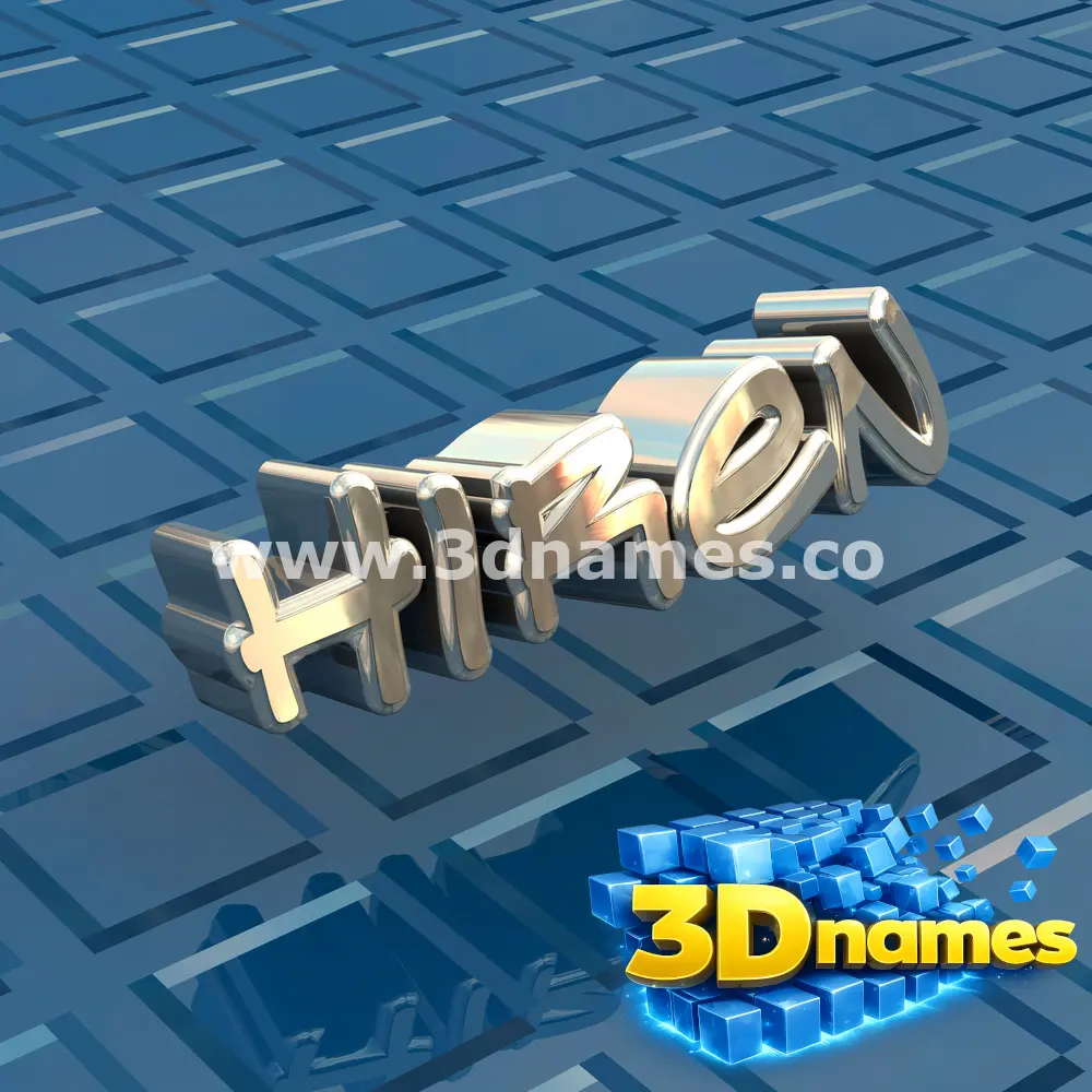 hiren in Blue Bling style - 3D name wallpaper