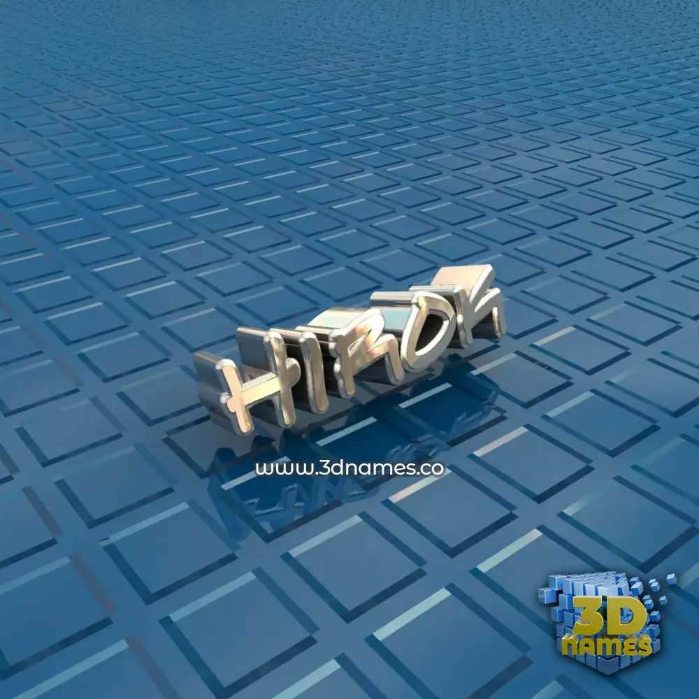 hirok in Blue Bling style - 3D name wallpaper
