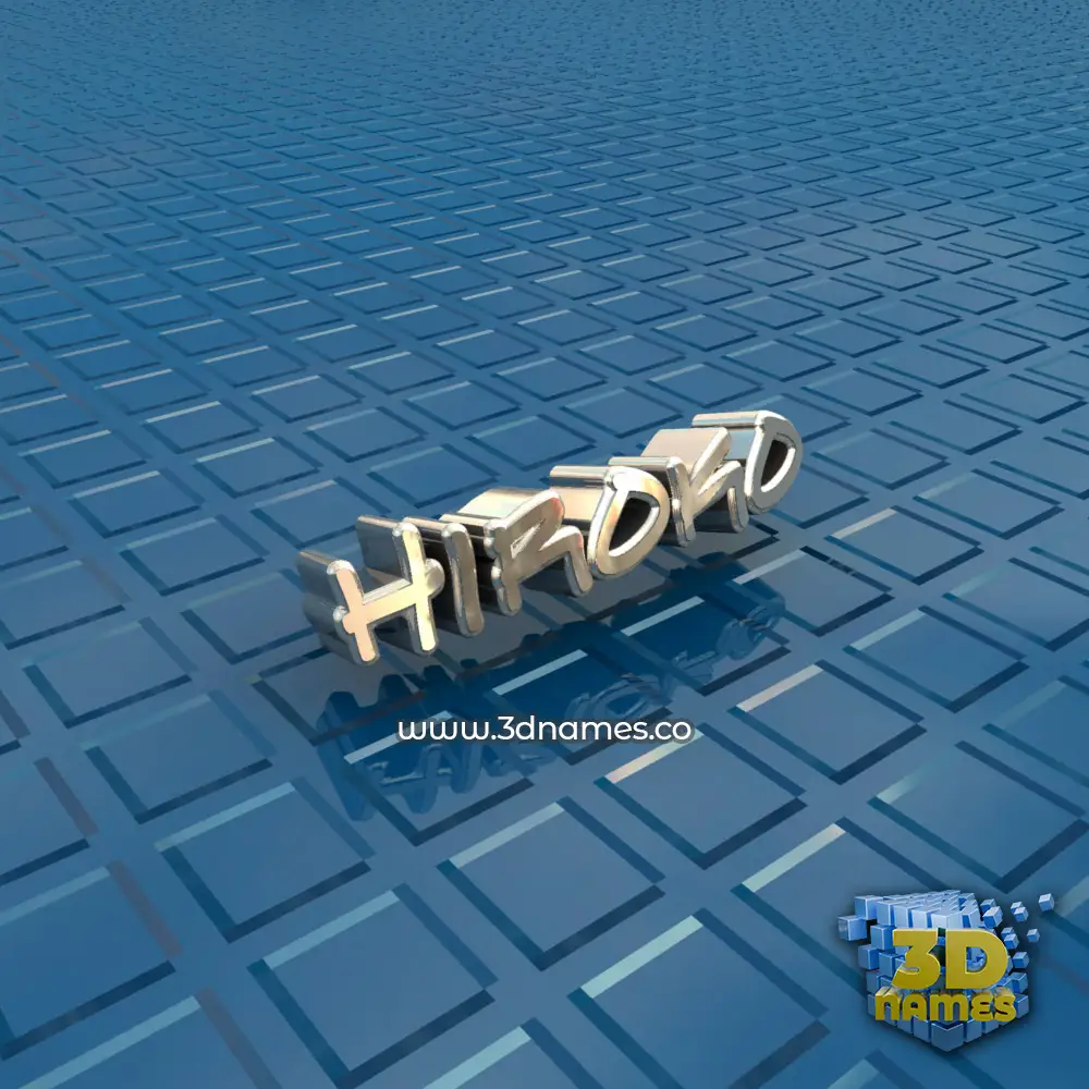hiroko in Blue Bling style - 3D name wallpaper