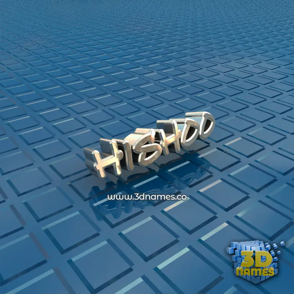 hishoo in Blue Bling style - 3D name wallpaper