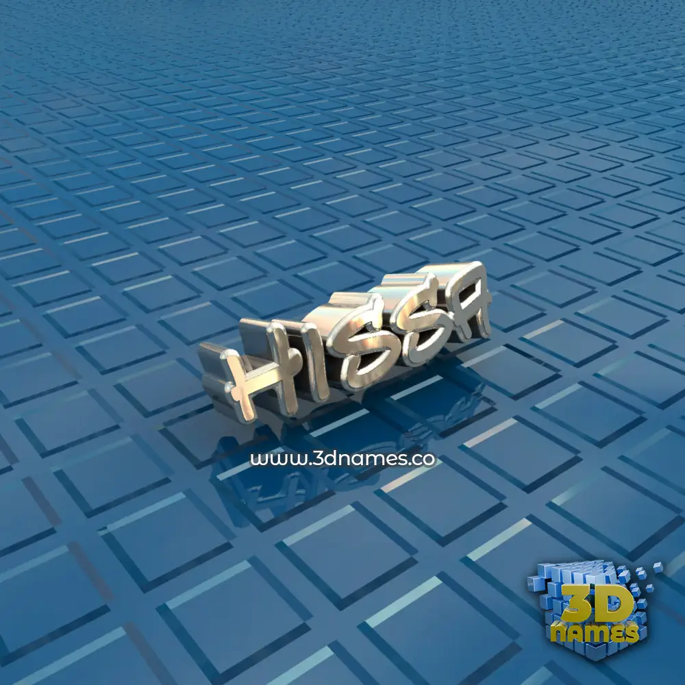 hissa in Blue Bling style - 3D name wallpaper