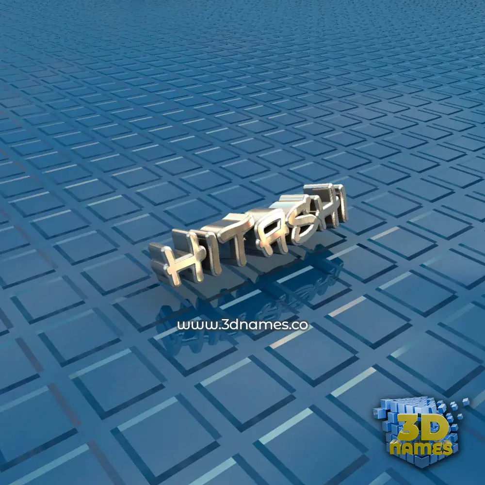 hitashi in Blue Bling style - 3D name wallpaper