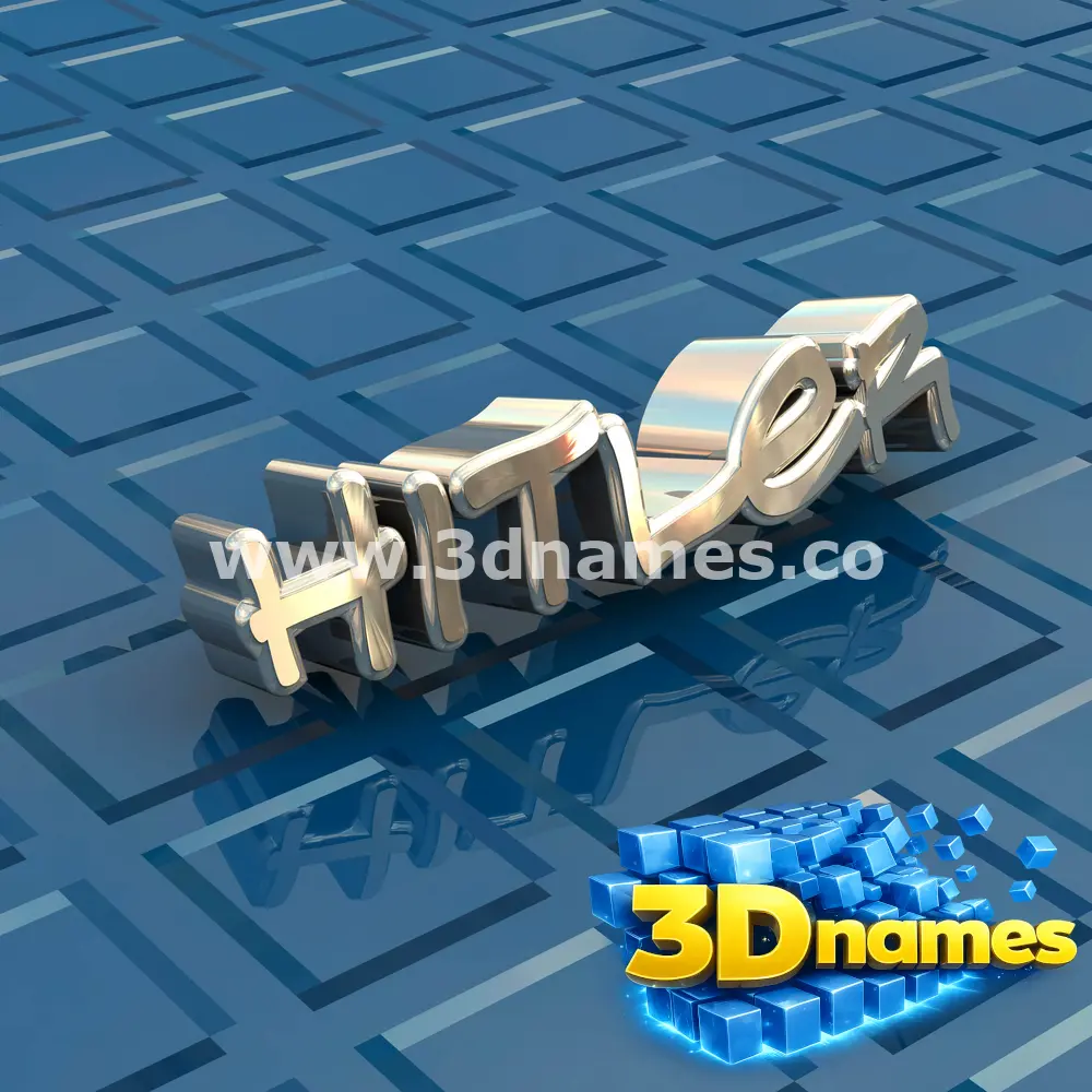 hitler in Blue Bling style - 3D name wallpaper