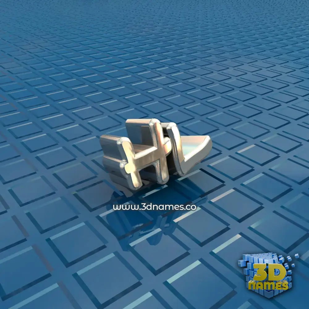 hl in Blue Bling style - 3D name wallpaper
