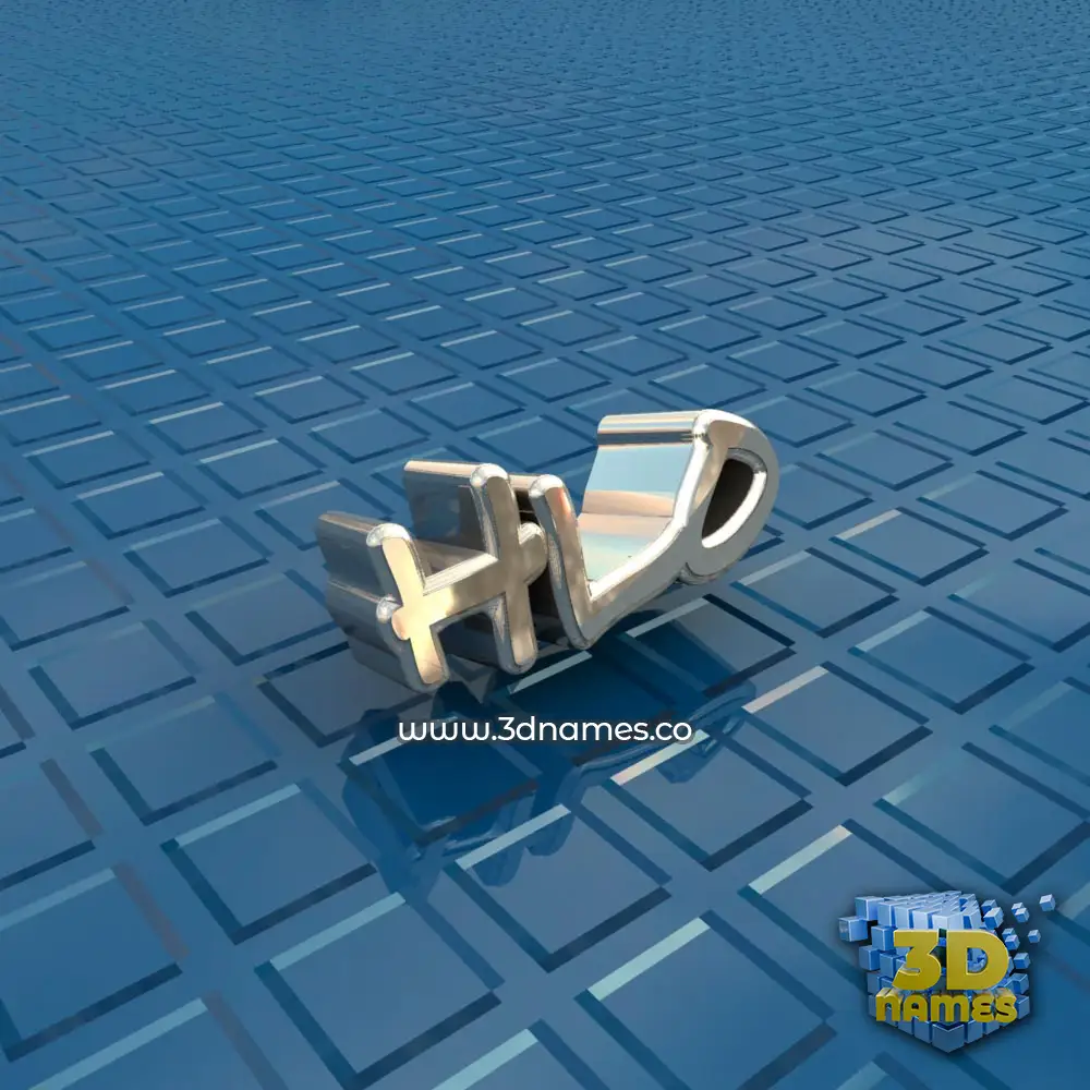 hlo in Blue Bling style - 3D name wallpaper