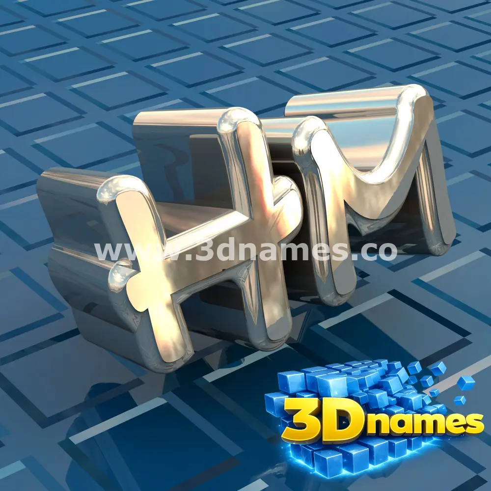 hm in Blue Bling style - 3D name wallpaper