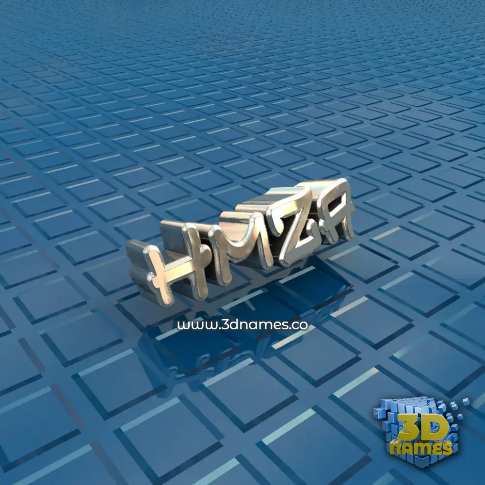 hmza in Blue Bling style - 3D name wallpaper