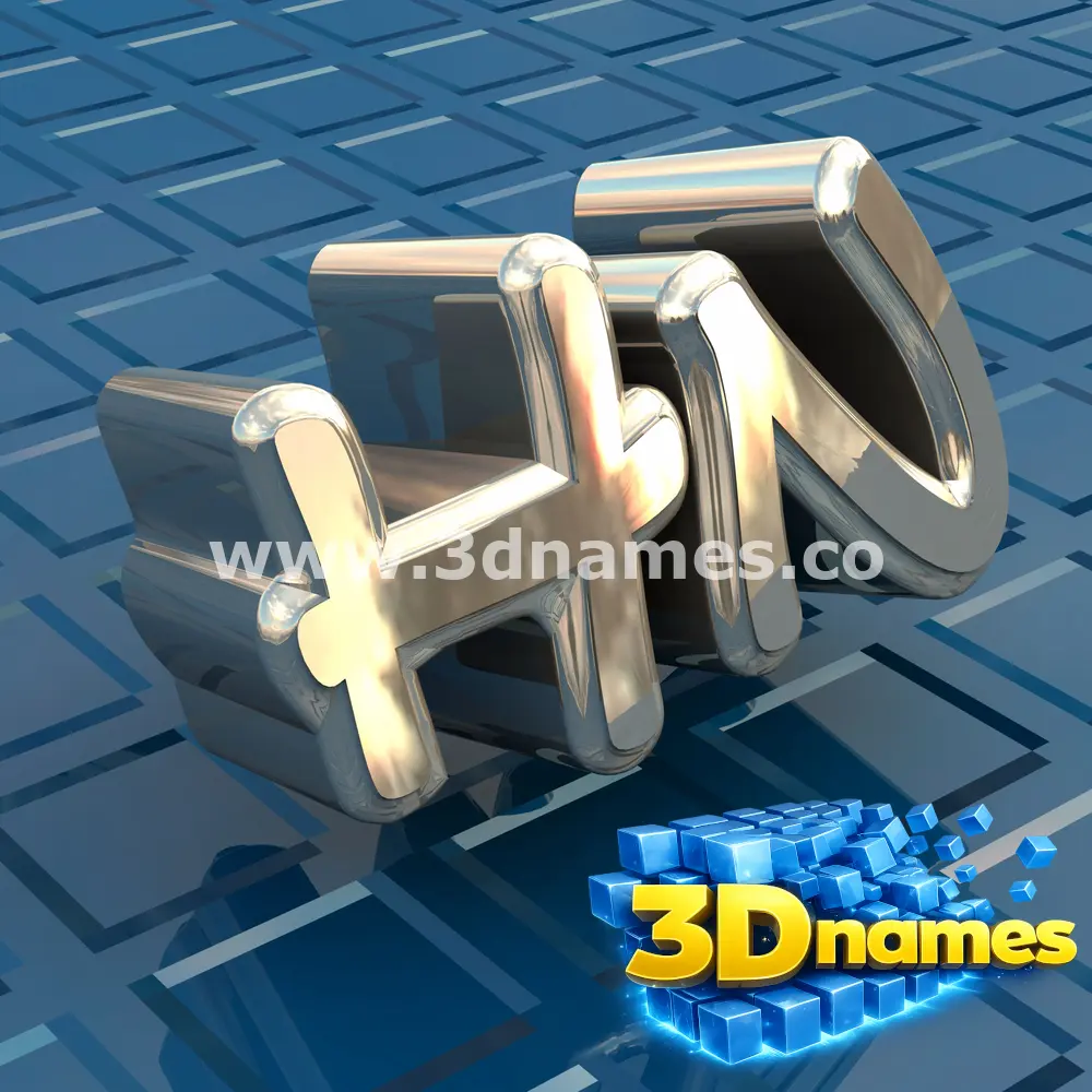 hn in Blue Bling style - 3D name wallpaper