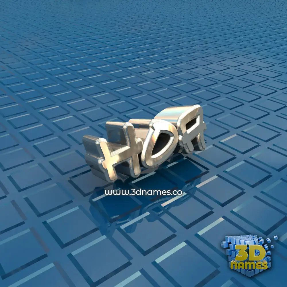 hoa in Blue Bling style - 3D name wallpaper