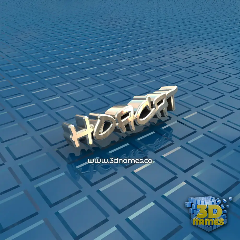 hoacat in Blue Bling style - 3D name wallpaper