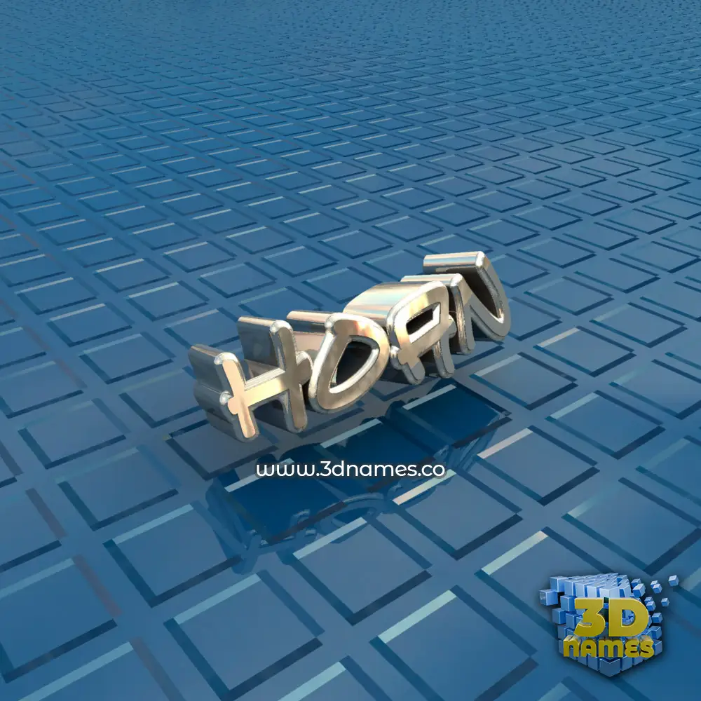 hoan in Blue Bling style - 3D name wallpaper