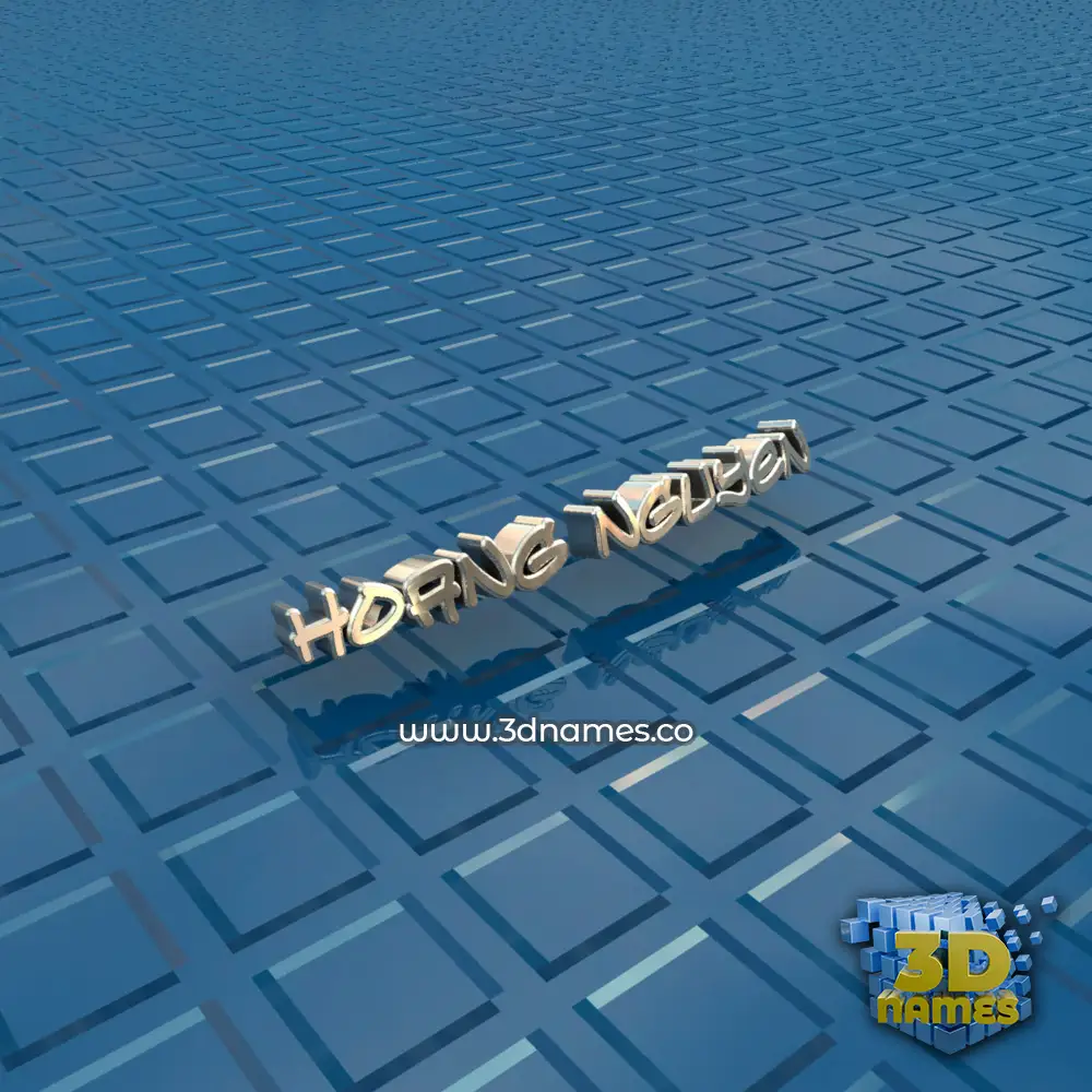 hoang nguyen in Blue Bling style - 3D name wallpaper