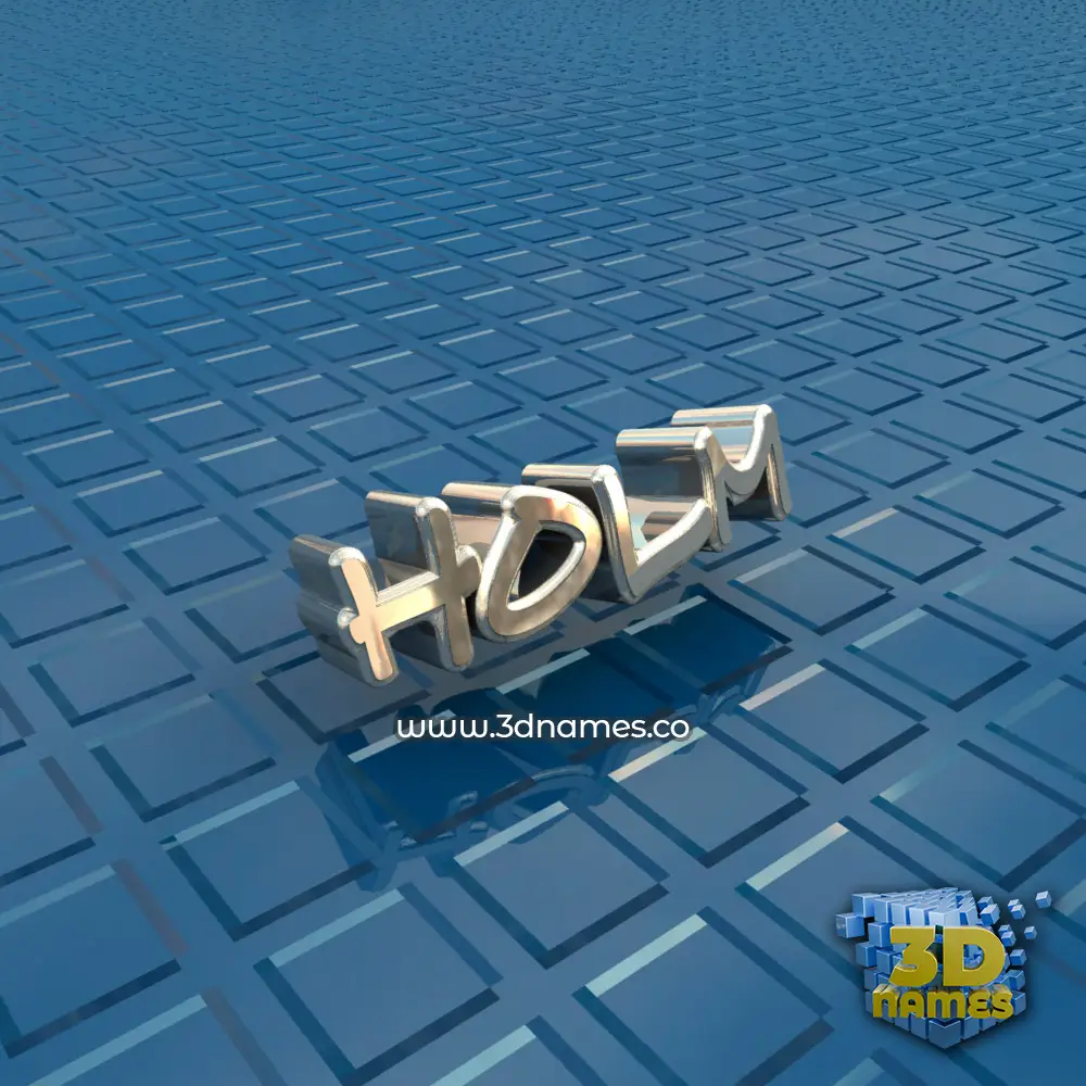 holm in Blue Bling style - 3D name wallpaper